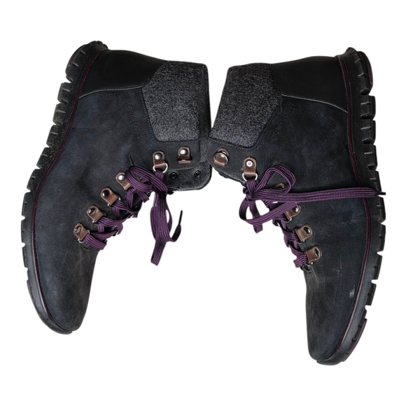 Cole Haan Women’s ZERØGRAND Waterproof Hiker Boots Black Leather Suede 9.5B - Picture 5 of 14